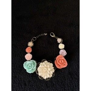 3D Rose Flower Bracelet Adjustable Length Unique